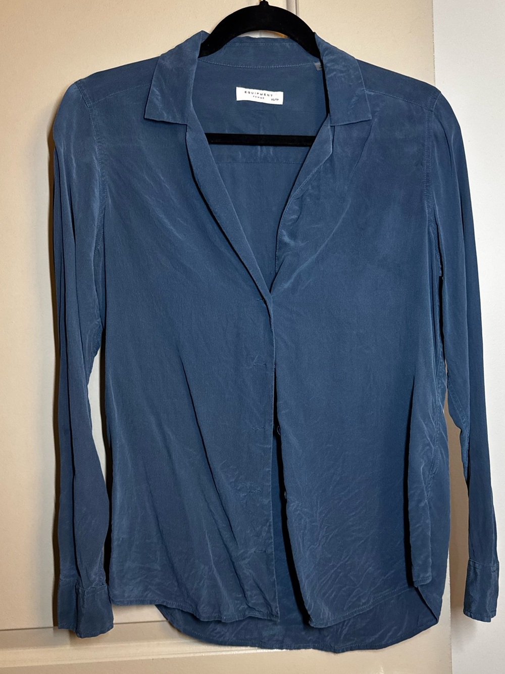 Equipment Slate Blue Silk Button-Down Shirt